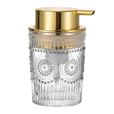 Glass Hand Soap Dispenser With Gold Pump - Maison Apothecare