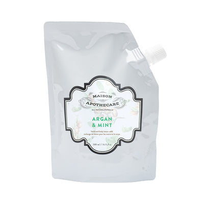 Lotion Refill Pouch - Argan & Mint Hand and Body Lotion - Maison Apothecare